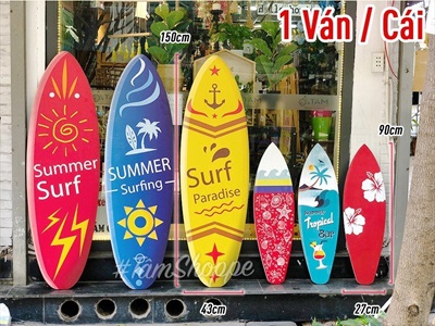 Ván lướt sóng decor chủ đề Đại Dương - Hoàng Hôn cao 90cm [Gỗ dày - chuẩn đẹp] VLS-12